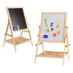 Wooden Drawing Blackboard Whiteboard Double Sided Adjustable Easel Painting Toy Early Education Learning Toys For Children Kids