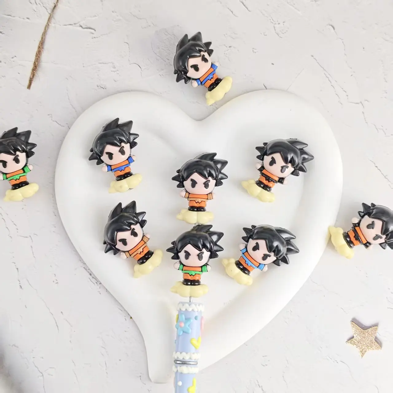 

20pcs for Dragon Ball silicone through-hole beaded DIY mobile phone chain keychain beaded pen accessory material ﻿