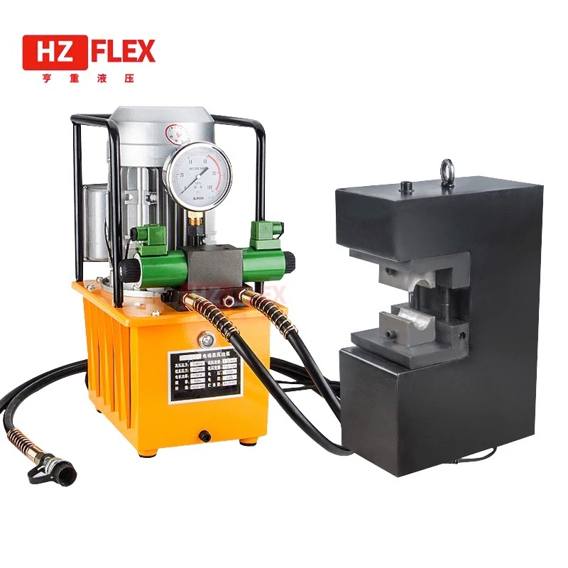 

380V 220V Side feed hydraulic steel wire rope pressing machine 3-12mm nylon rope aluminum sleeve buckle 60 tons crimping machine