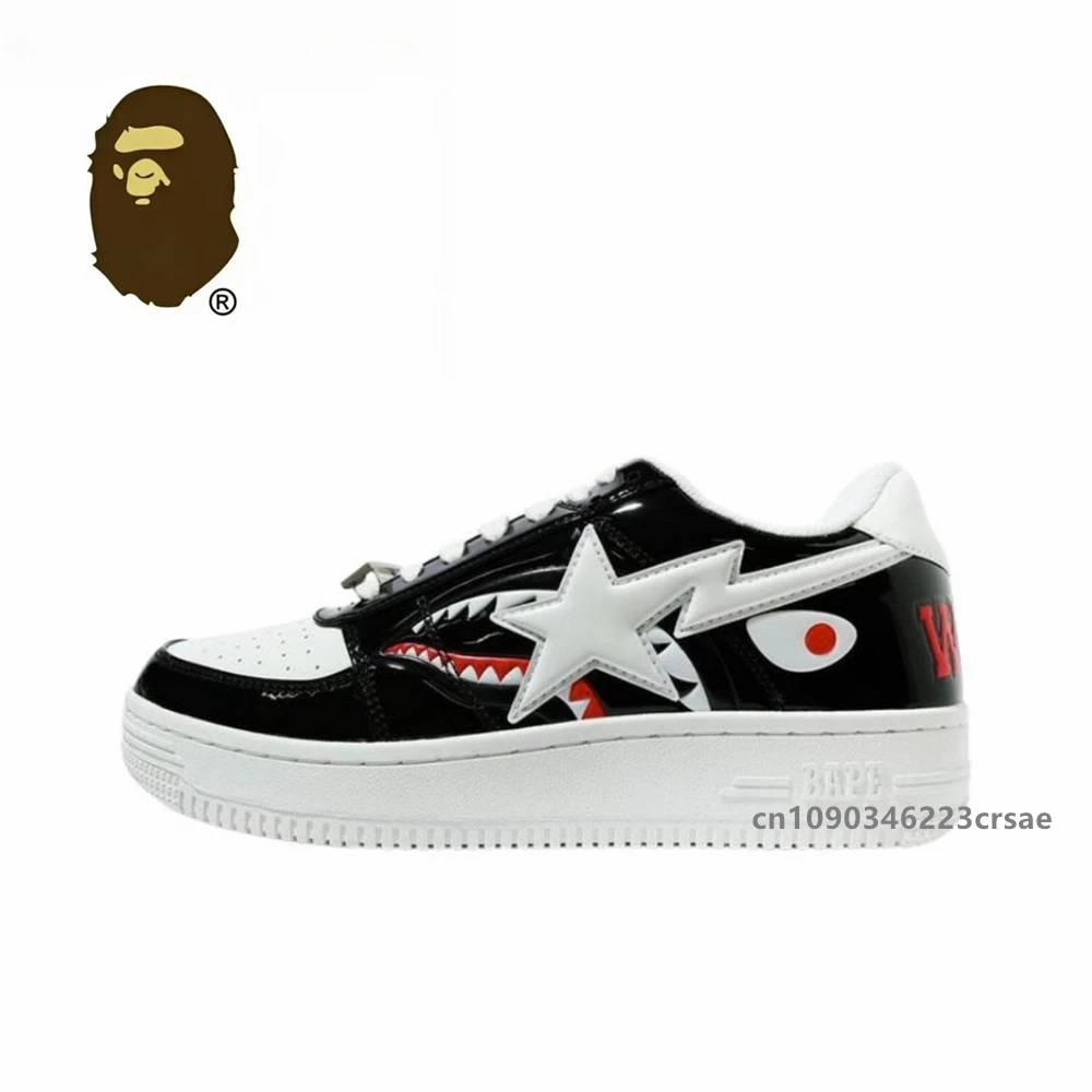 Bape Sta Classics Men Women Shark Vibe Skateboarding Shoes Outdoor Causal Bapesta Trekking Walking Low-Top Sneakers 25 Colors