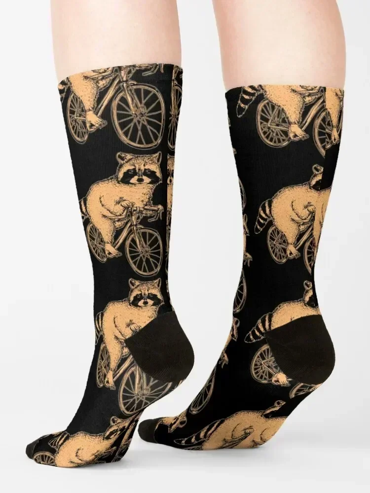 Cycling Cute Racoon Socks Run happy ankle christmass gift Socks For Girls Men's