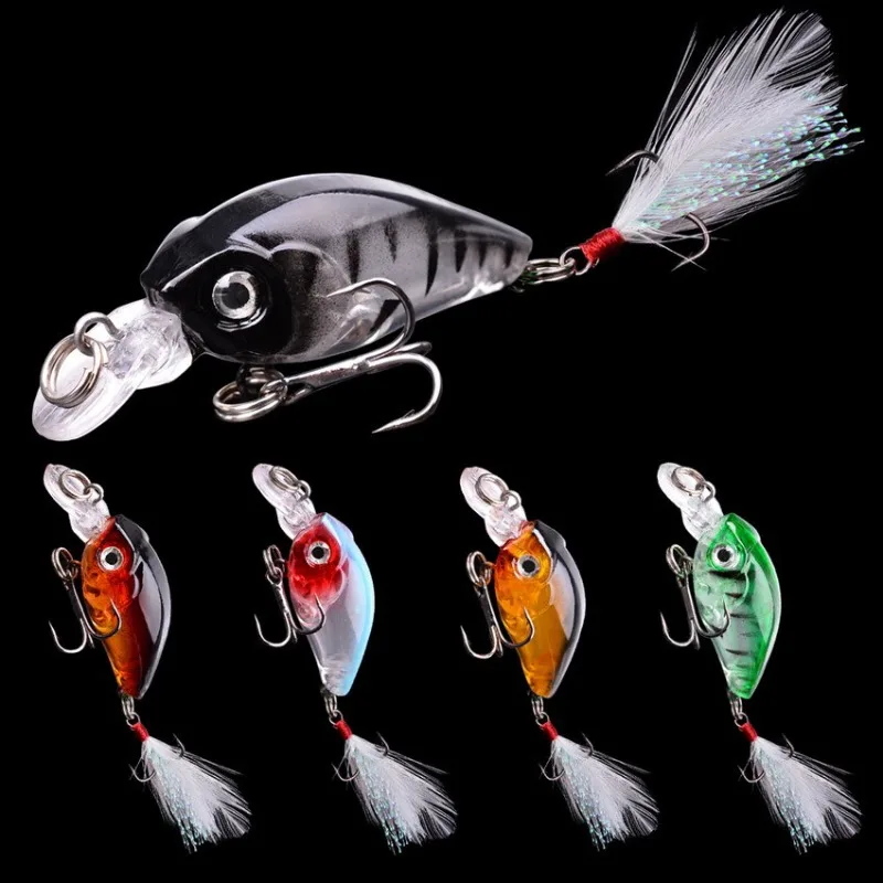

5pcs Minnow 4.5cm 4g Fat Fishing Lure Crankbait Hard Bait Topwater Artificial Wobbler Bass Japan Fly Fishing Accessories