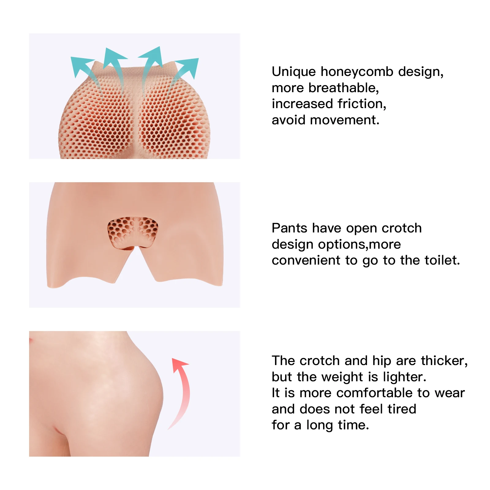 CYOMI Silicone Big Asses Pants Fake Buttocks Padded Enhancer Hip Butt Lifter Pantys Shapewear Open Crotch Shaper Underwear