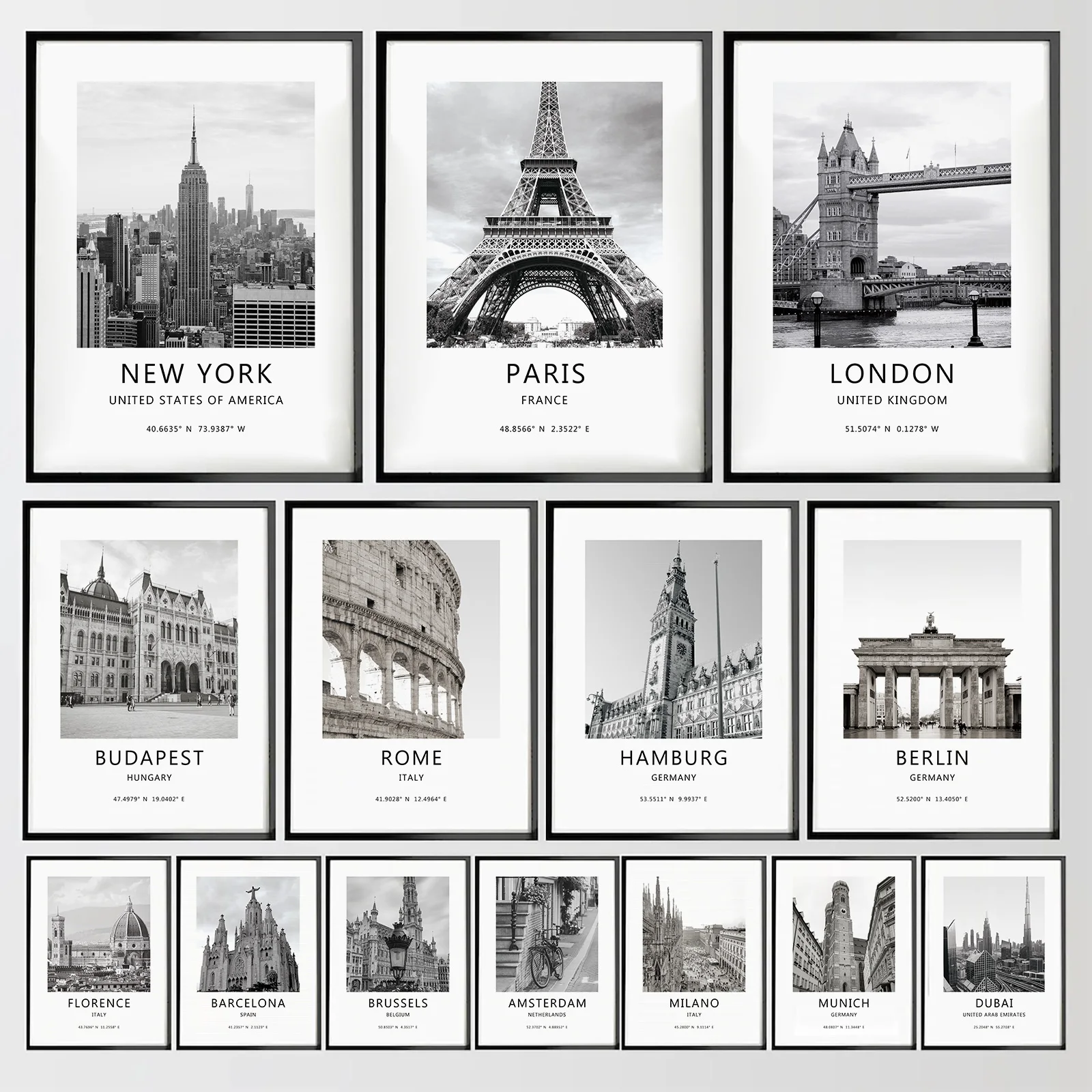 

Paris London Travel Landmarks City Prints Minimalist Wall Art Décor Nordic Posters and Prints Canvas Painting for Living Room