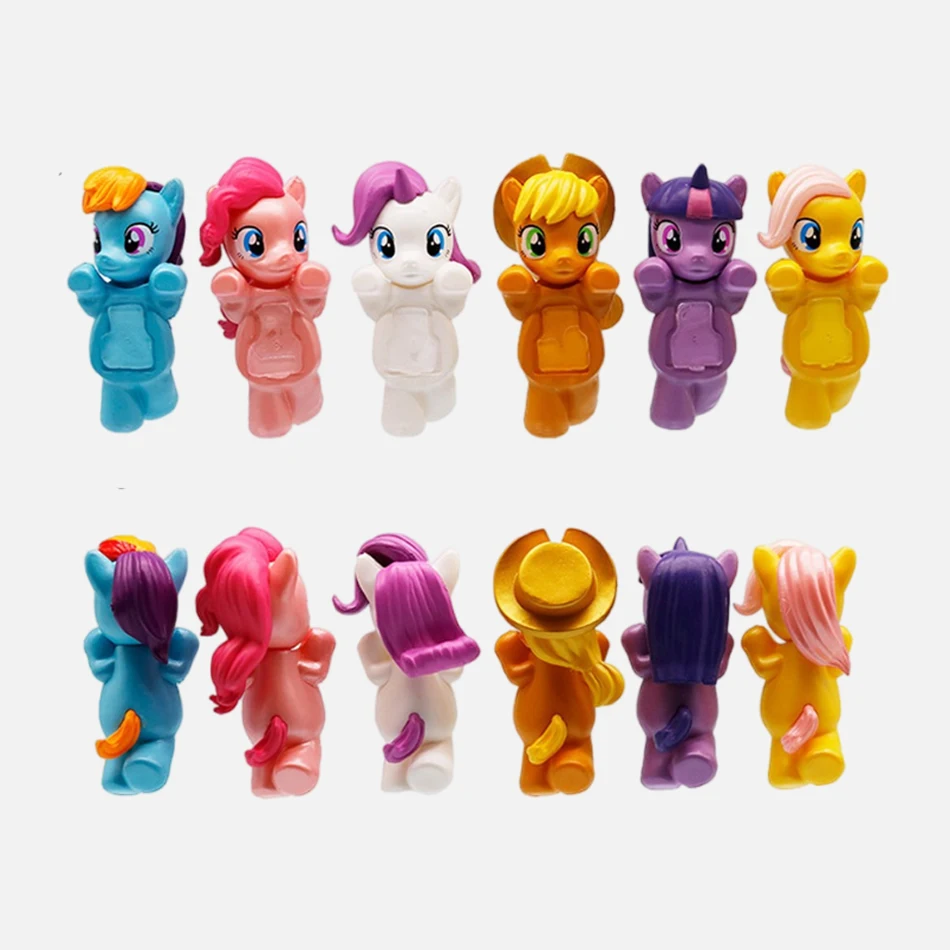 12 قطعة مجموعة أنيمي بلدي ليتل المهر 6.7 سنتيمتر عمل الشكلTwilight البريق قوس قزح داش أبلجاك سطح المكتب الحلي ألعاب أطفال الهدايا