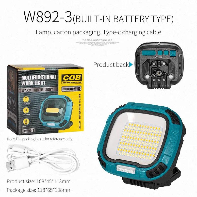 Starke Licht COB Taschenlampe USB Aufladbare Taschenlampe Tragbare Outdoor Power Bank Camping Angeln Notfall Arbeit Lampe Mit Haken