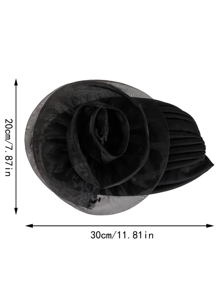 Chiffon Flower Turban Cap for Women Elegant Auto Gele Headtie African Lady's Head Wraps Nigeria Female Headgear with Big Flower
