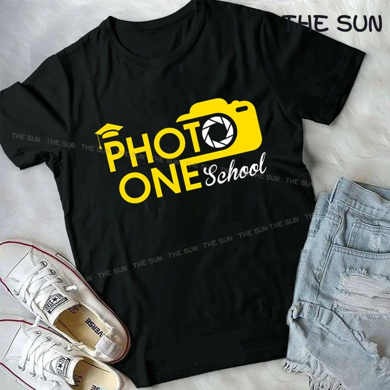 

Photo One School Printing Shirt Harajuku Casual T-Shirt Street Fashion Short Sleeve Clothing Streetwear Men's Hip Hop Cotton