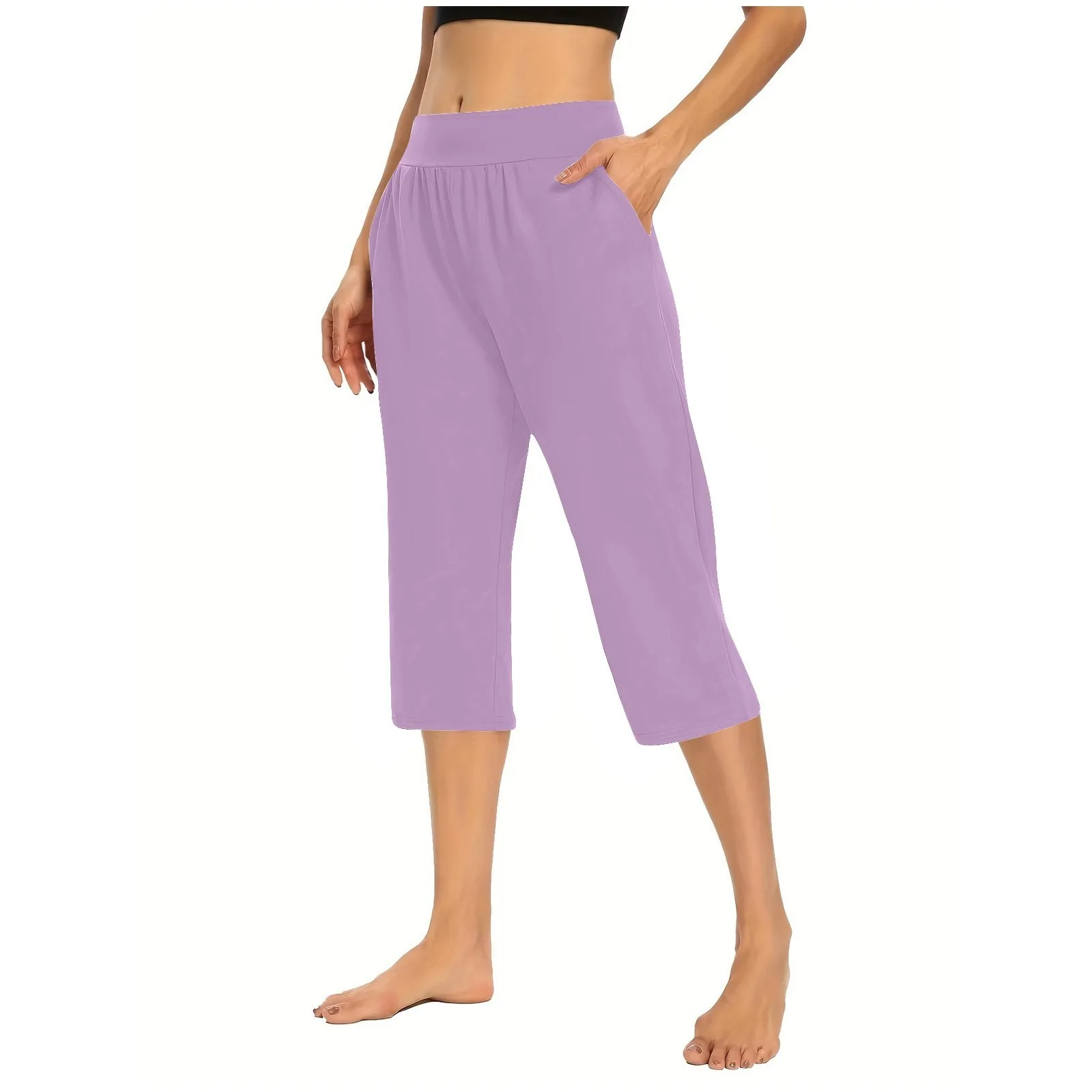 

Yoga Capri For Women Trendy Loose Comfy Summer Going Out Athletic Sweatpants Wide Leg Casual Pants for Women for Work Petite