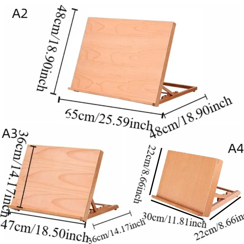 Picture 7: Folding Beech Wood Table Easel Multifunction Professional Art Painting Easel Portable Adjustable Sketch Easel Painting
