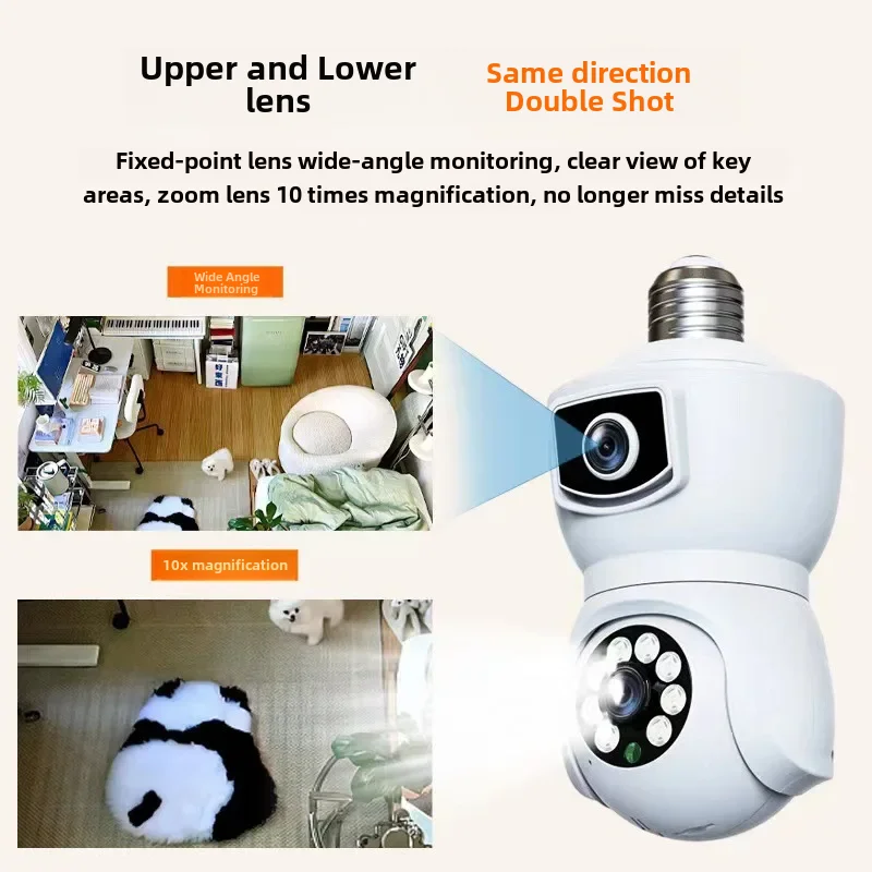 Yiiot Double-sided Bulb Camera Home Use 360 Degree Wifi Remote Surveillance High-definition Full Color Light Head