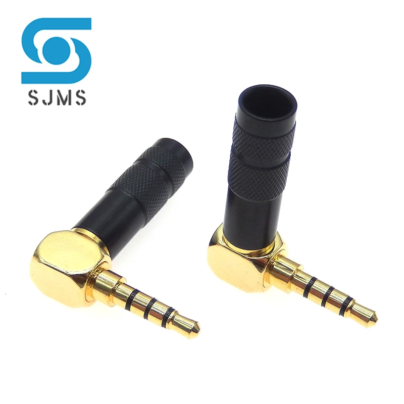 Conector estéreo chapado en oro con Clip, reparación de auriculares, 3 polos, 4 polos, Cable de enchufe de Audio, soldadura DIY, 6mm, 3,5 MM