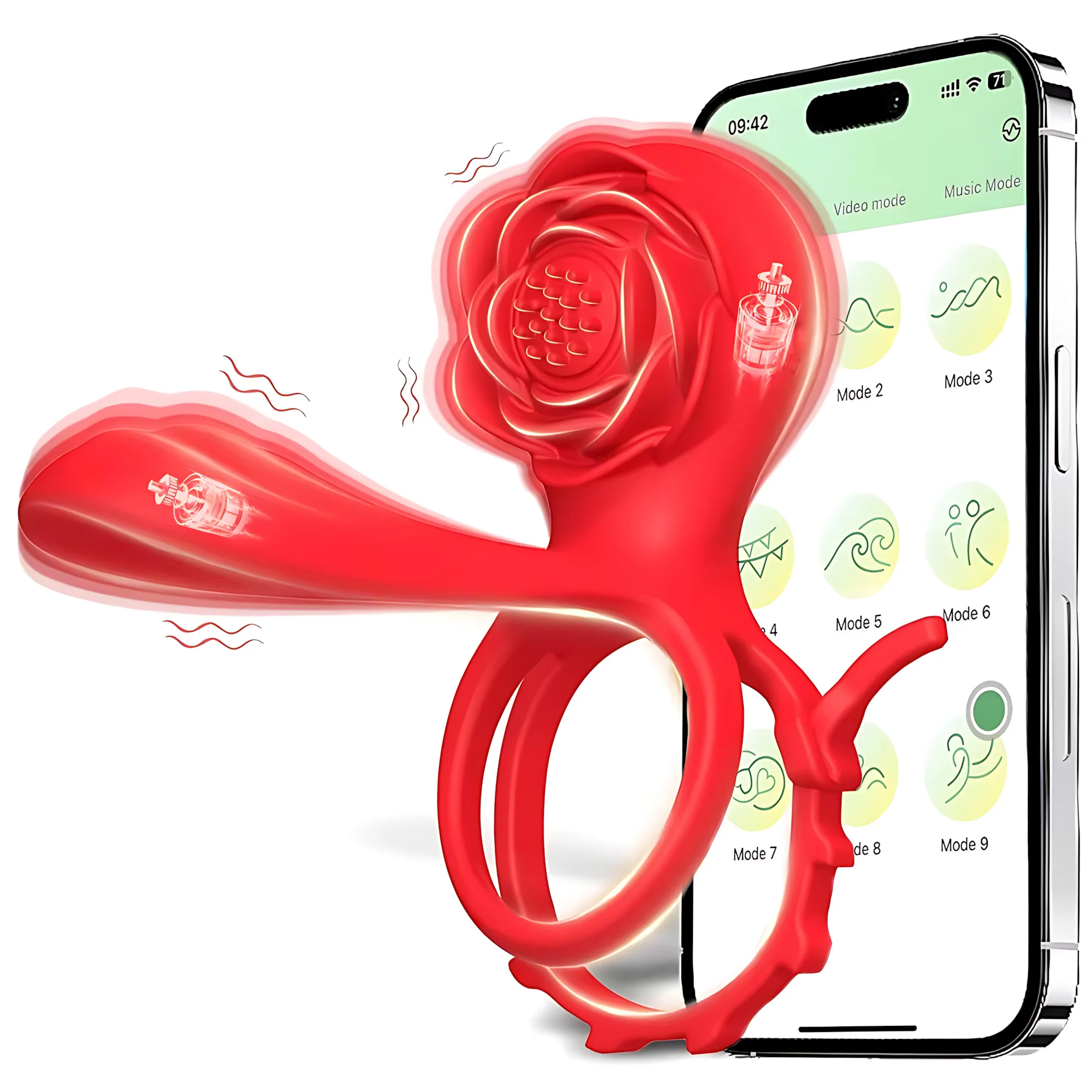 Vibrating Cock Ring Penis Rings Vibrator with Rose Clitoral Stimulator Delay Ejaculation Remote Control Adult Sex Toys for Men