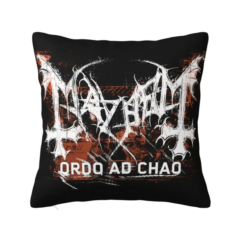 Custom Mayhem Band Logo Cushion Cover 3D Printing Square Throw Pillow Case for Car Pillowcase Home Decorative