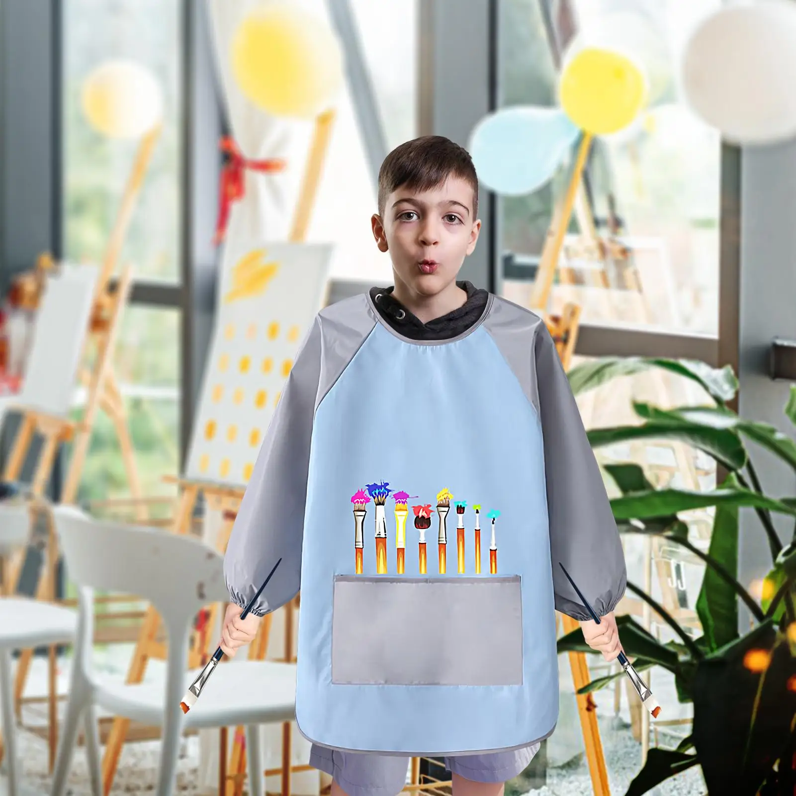 Paint Apron For Kids Waterproof Kids Paint Apron Art Smock Adjustable Long Lasting Craft Coveralls For Adults Arts Cooking