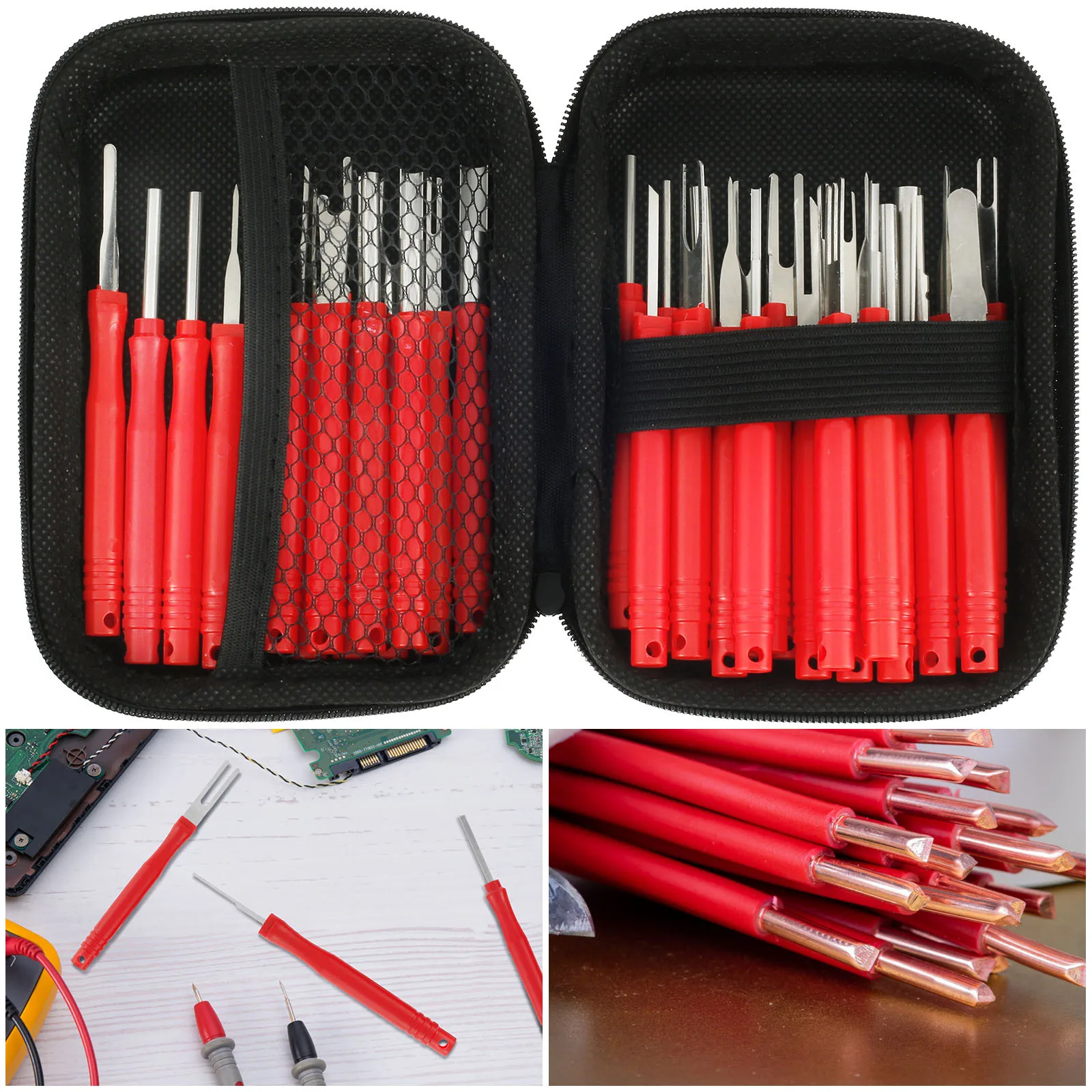 

36Pcs Car Terminal Removal Kit Reusable Electrical Wire Plug Connector Pin Release Tool Stainless Steel Pin Extractor Tools