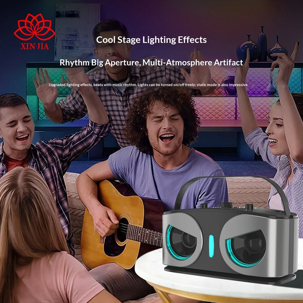 Factory 20W Owl Karaoke for Dual Microphone Built-in Microphone Plastic Cabinet Wireless Speaker WJ-A922
