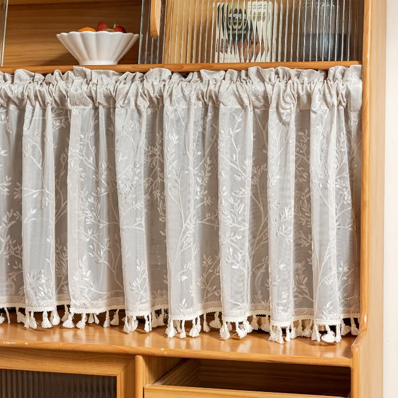 Cabinet Blinds Curtains Bookcase Tulle Curtains Dustproof Curtains for Living Dining Room Bedroom Elegant Decoration 창문커텐