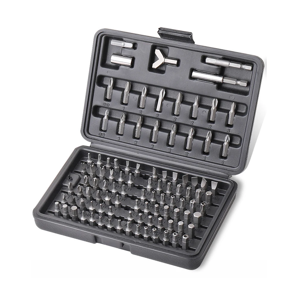 

100PCS Chromium-vanadium Steel Screwdriver Head Set Straight Cross Hexagonal Screwdriver Head Multi-functional Tools