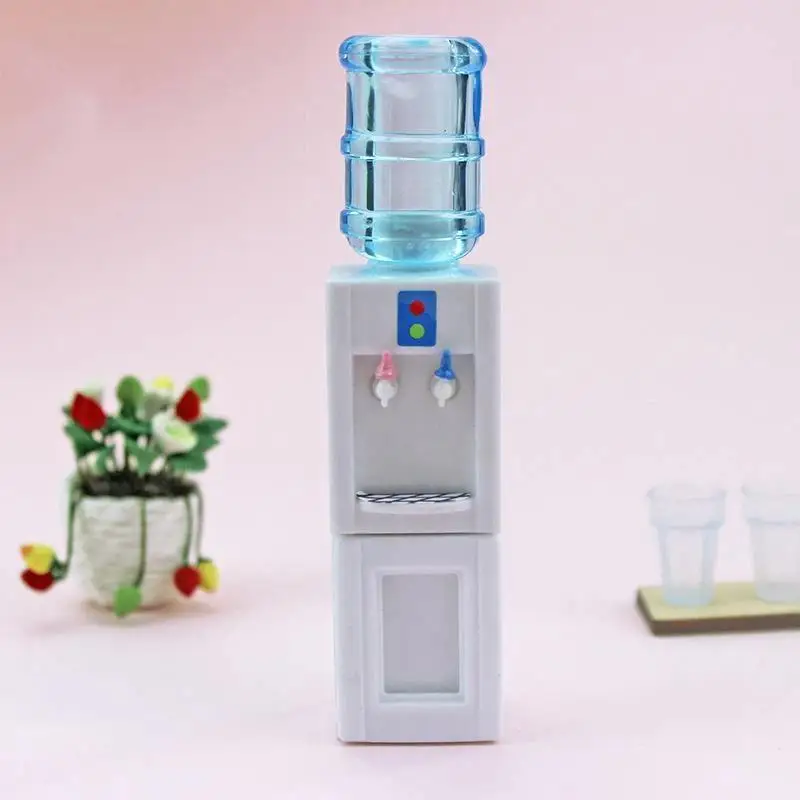 Mini Water Dispenser Miniature Food Play Model Safe Non-Toxic Ornament for Kids Pretend Play Dollhouse Home Desktop Decor