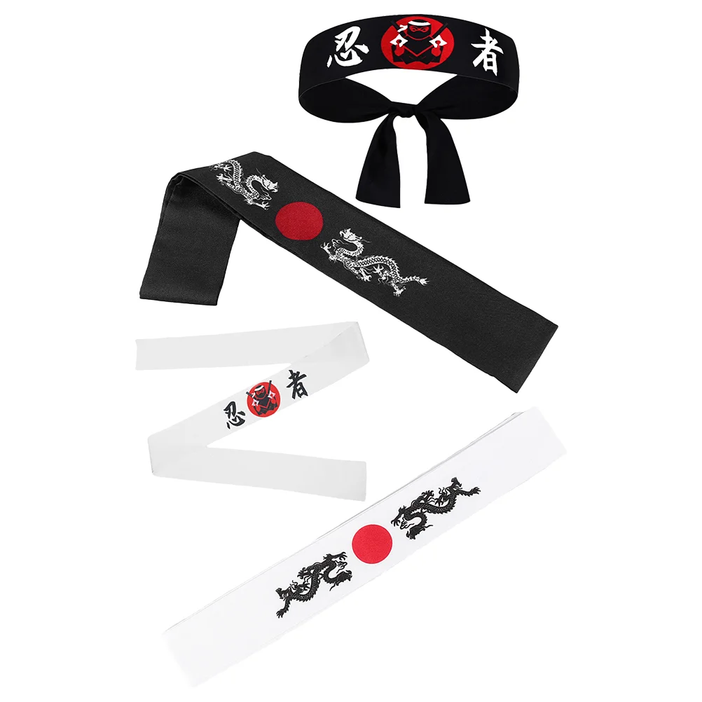 Ninja Hood Chef Headband Sushi Bandana for Men Karate Samurai Headbands Accessories Ninjas