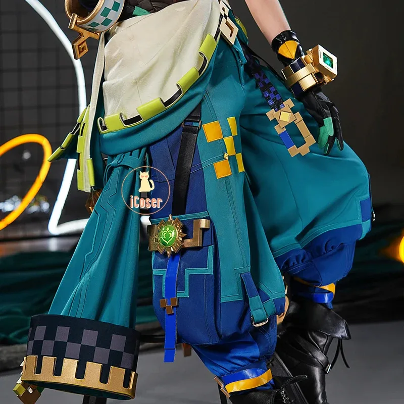 جينشين إمباكت كينيش أزياء تنكرية شعر مستعار صيد نار الدوار موحدة القرط ملصق الدعائم Huitztlan Natlan حفلة الهالوين النساء الرجال