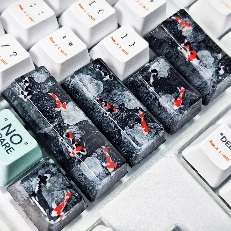Mechanical Keyboard Resin Process Koi Fish All Colors Available Keycap Customized MX Key Caps Mechanical Keyboard Gift Idea