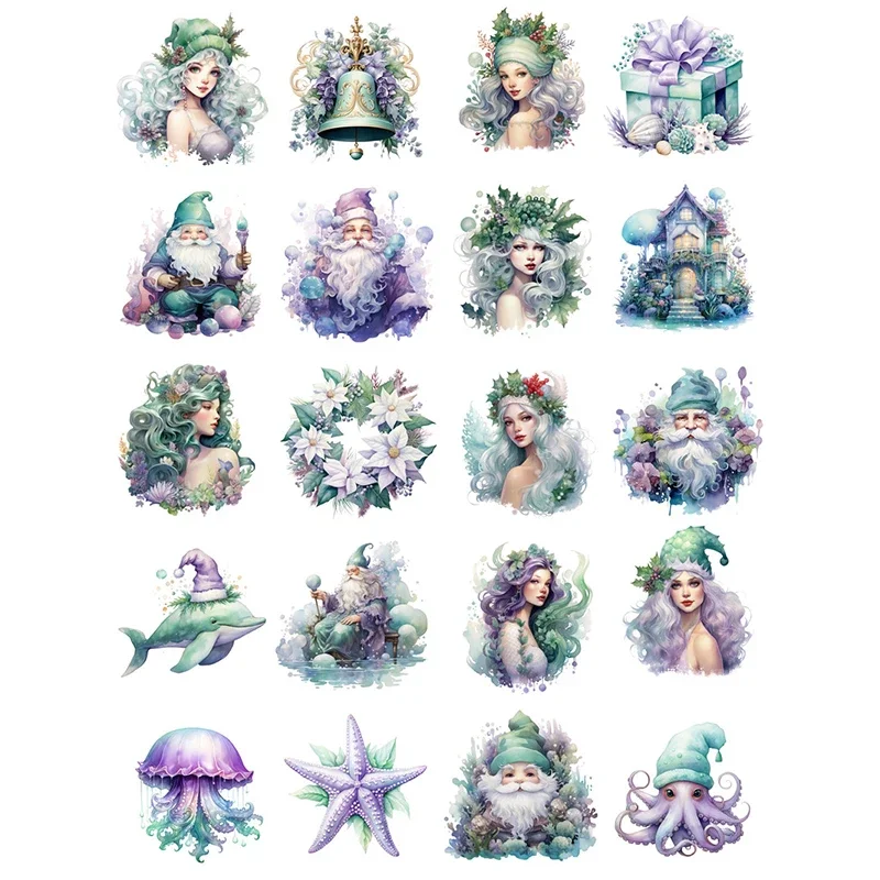 20Pcs/Pack Marine Christmas Sticker DIY Craft Scrapbooking Album Junk Journal Decorative Stickers