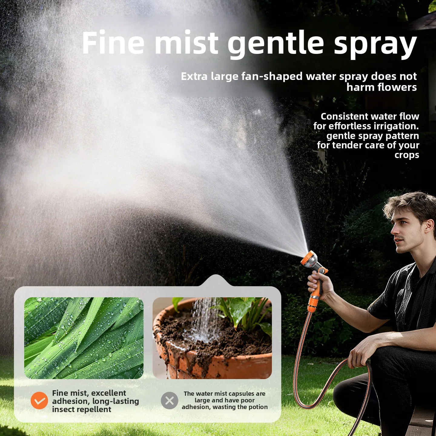 2026 Garden Sprinkler Nozzle Hose Set Multi-function Water Spray Head For Yard Vegetable Flower Watering