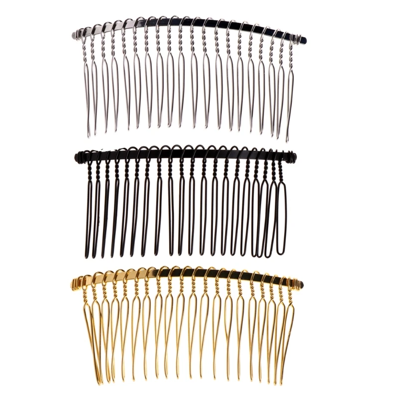 Wedding Veil Side Comb Metal Blank Hair Clips Convenient 20 Teeth Bridal Hair Accessories DIY Hair Clip for Women Female