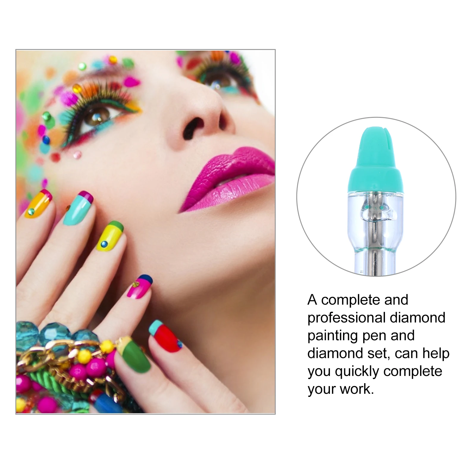 1 Juego de bolígrafo de punta para manualidades de diamantes DIY, herramienta de pintura de diamantes de imitación Manual profesional para arte de uñas, bolígrafos artesanales DIY