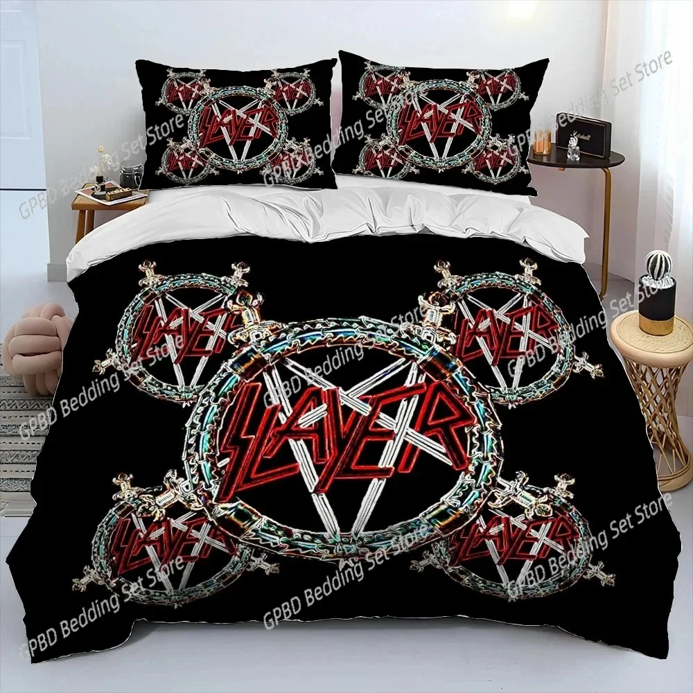 

3D Print Slayer Heavy Metal Band Music Bedding Set Bedroom Soft Modern Bedspreads Comefortable Duvet Cover Quilt Pillowcase