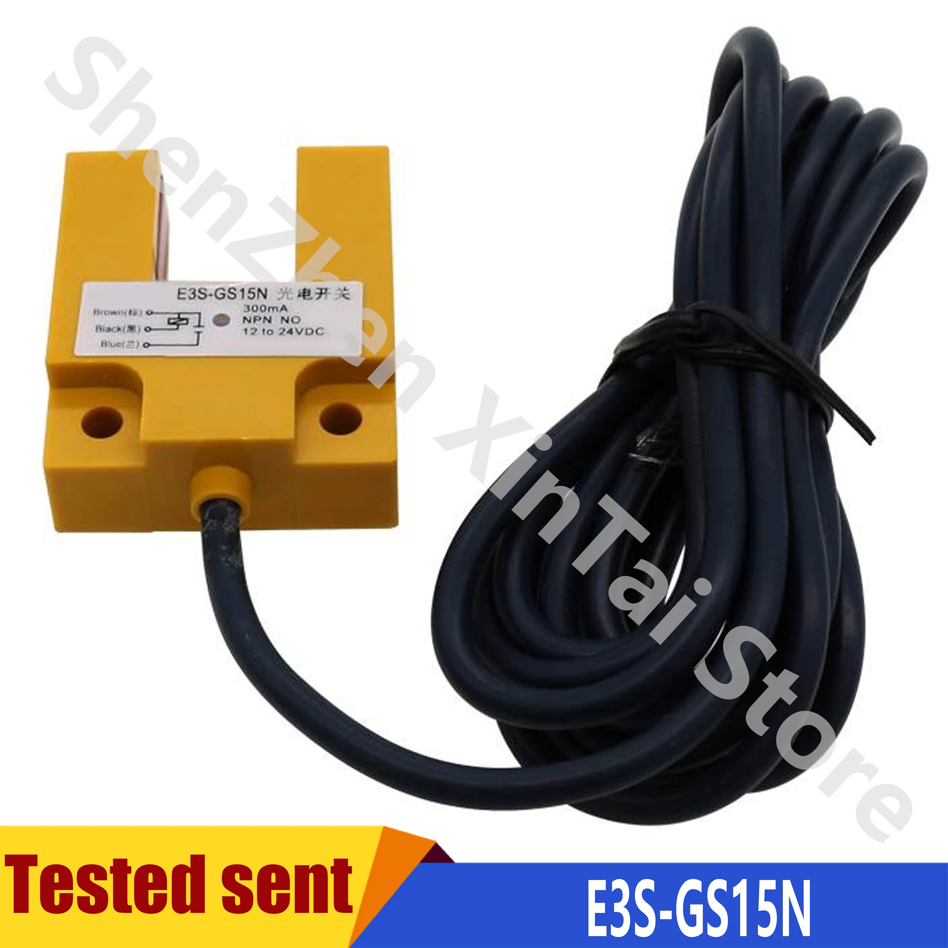 Sensor fotoelétrico do entalhe, 3 fios, C.C. 12-24V, NPN, PNP, E3S-GS15N, E3S-GS15N2, E3S-GS15P, E3S-GS15P2,, 2Pcs