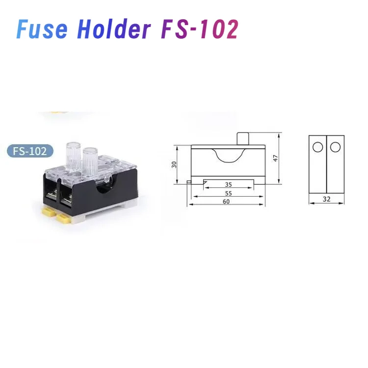 6X30mm Double Built-in Fuse Holder with L10A Fuse FS-102