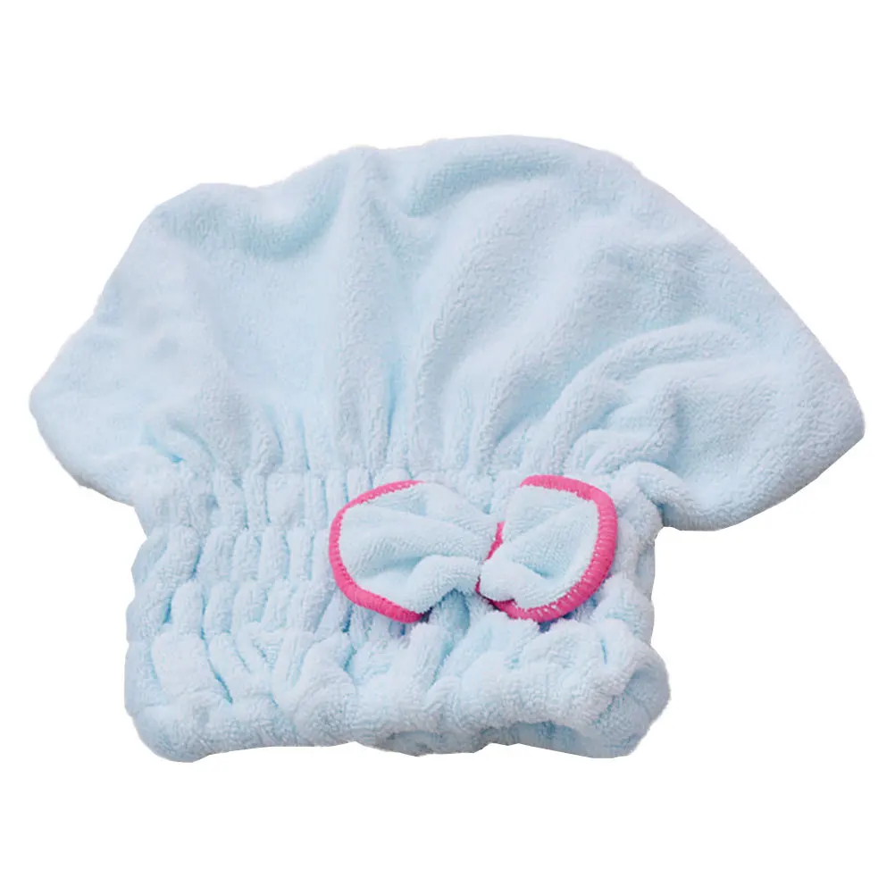 

Dry Hair Cap with Bowknot Fast Drying Microfiber Material Super Absorbent Keeps Hair Dry during Shower Bath Face Wash
