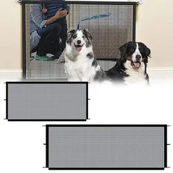 Pet Dog Fence Equipped with 4 Hooks Pet Isolation Net New Folding Breathable Mesh Fence No Drilling Protection Barrier Dog Safet