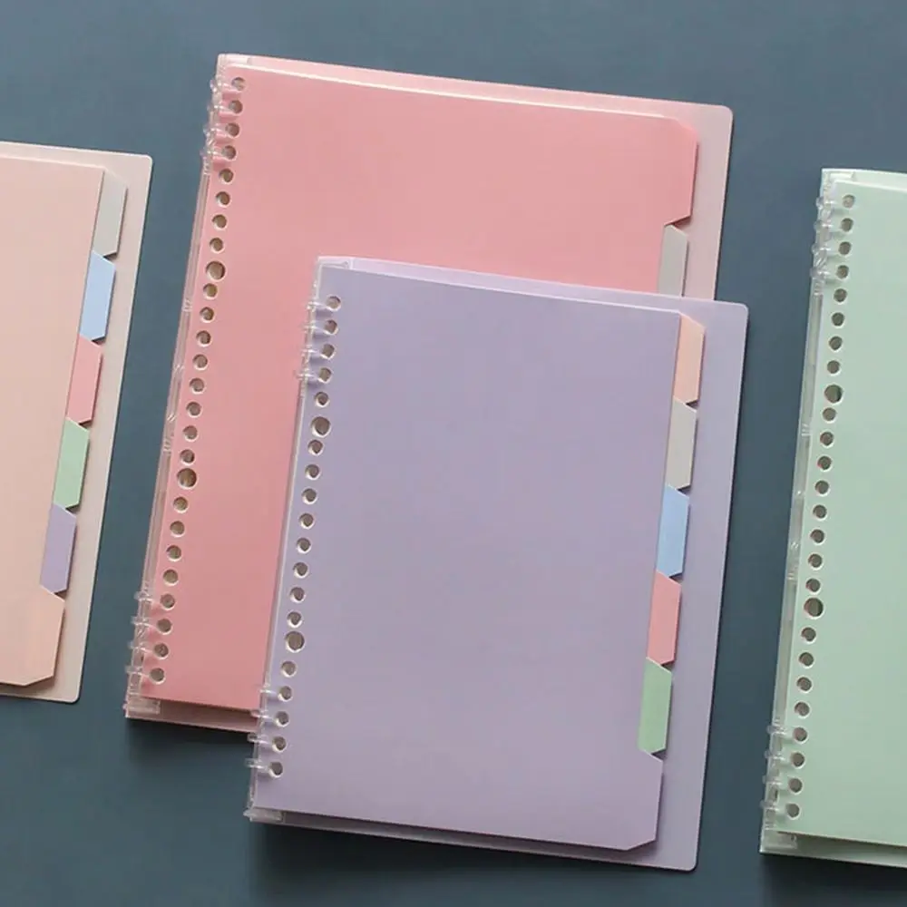 Soft A5 Binder Notebook Pastel Color Refillable A5 Notepad with Pastel Index Divider Removable A5 Filling Paper Calendar
