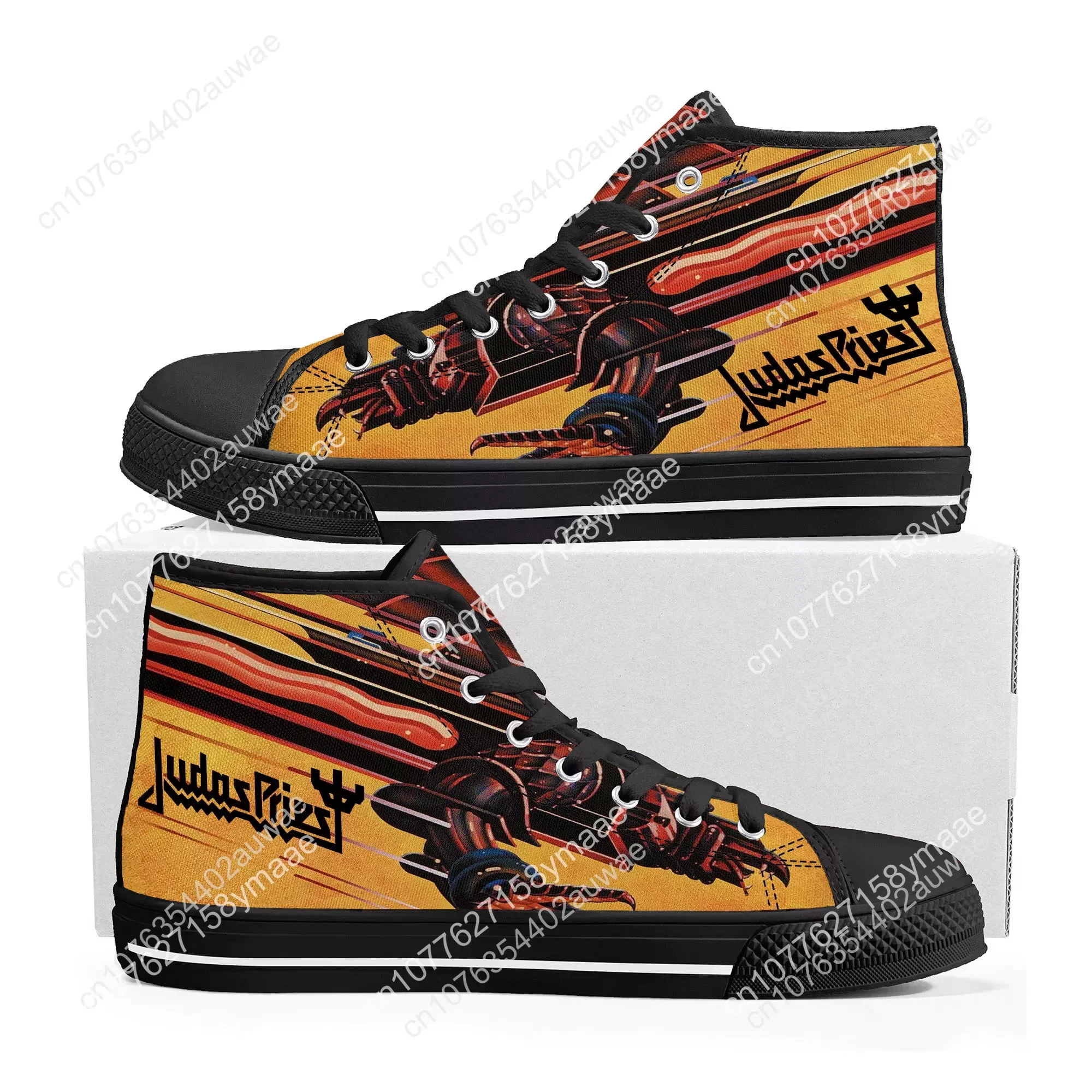 Judas Priest Heavy Metal Rock Band High Top High Quality Sneakers Men Women Teenager Canvas Sneaker Casual Custom Couple Shoes