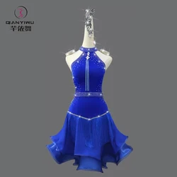 Latin Dance Suit Woman Top Standard Ballroom Dresses Competition Midi Skirt Prom Costume Ladies Practice Wear Line Clothes Girls