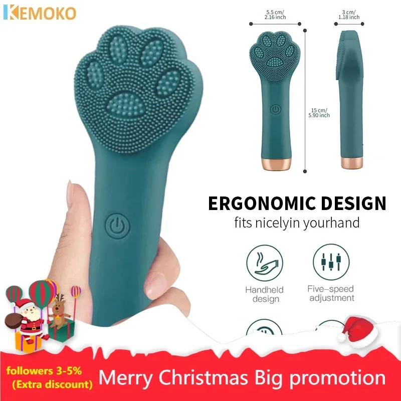 Electric Facial Cleansing Brush Silicone Ultrasonic Vibration Face Deep Pores Blackhead Remover Cleanser Washing Skin Massager