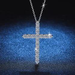 18K platinum diamond pendant PT950 platinum simple necklace 1.6 carat moissanite D color clavicle chain
