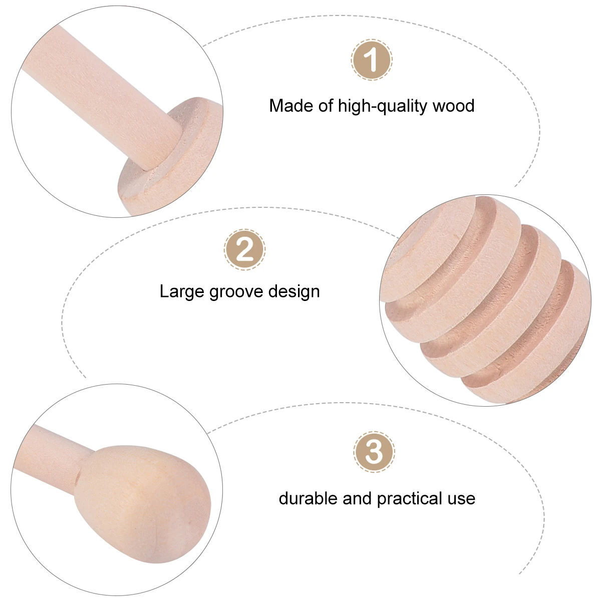

8Pcs Wooden Honey Sticks Great Helper in Daily Use Suitable for Homemade Honey Wedding Party Favors Syrup Stirrer