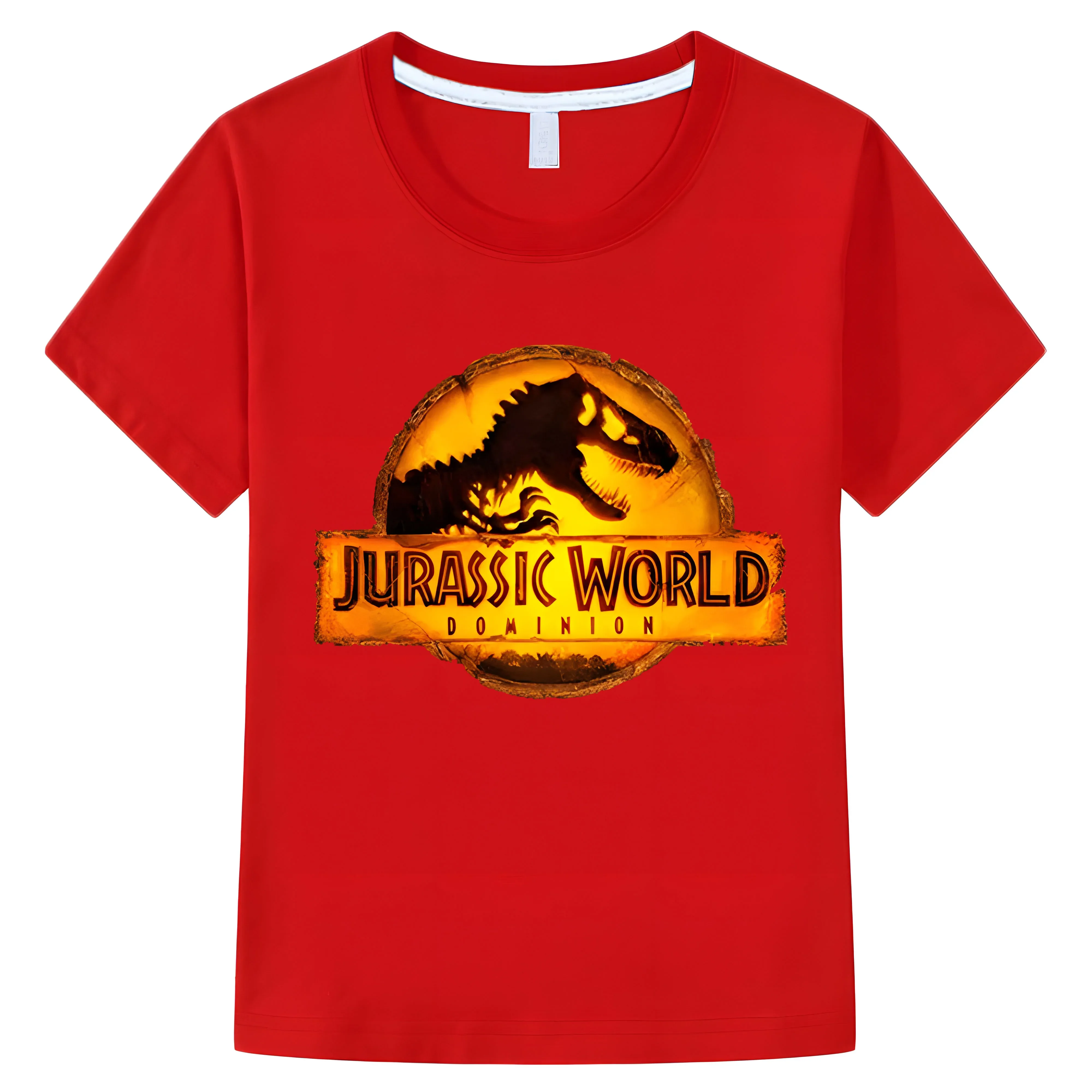 Summer 100% Cotton Children Short Sleeves T-shirt Jurassic World Dominion Boy Girls T Shirt Casual Kids baby Clothing