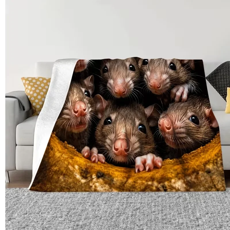 Lovely Animal Blanket Soft Plush Acorn Hat Hedgehog Throw Blanket for Bed Couch Sofa Luxury Air Conditioning Nap Quilt Gift