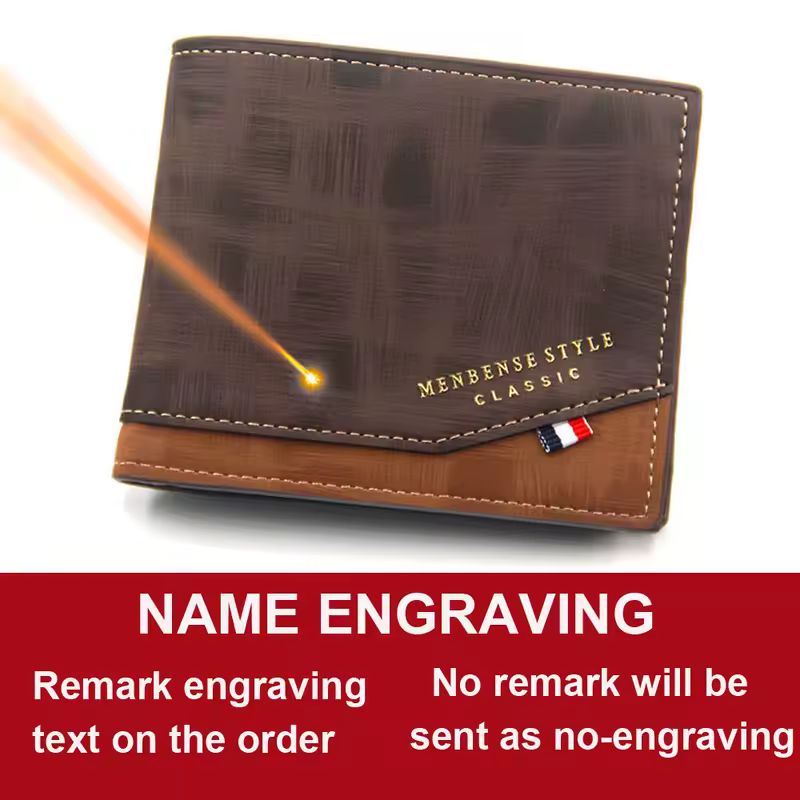 Free Name Engraving Men Wallets Slim Coin Pocket Photo Holder New Short Small Male Wallet Card Holder Frosted Leather Men Purses - Image 9
