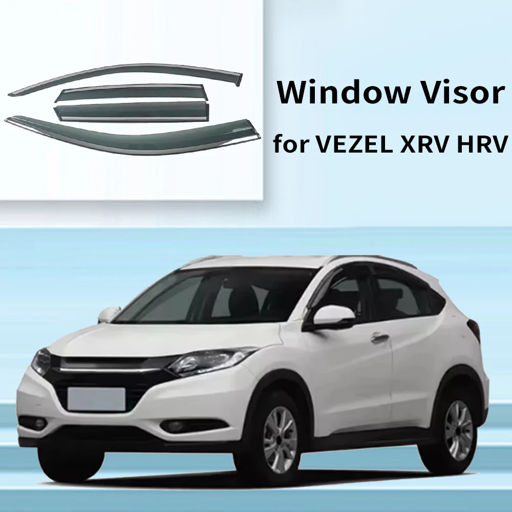 

Хромированные полоски, защита от дождя для HONDA VEZEL XRV HRV 2014-2021, оконный козырек, ветровые дефлекторы, дверной козырек, вентиляционные шторы, вентиляционный козырек