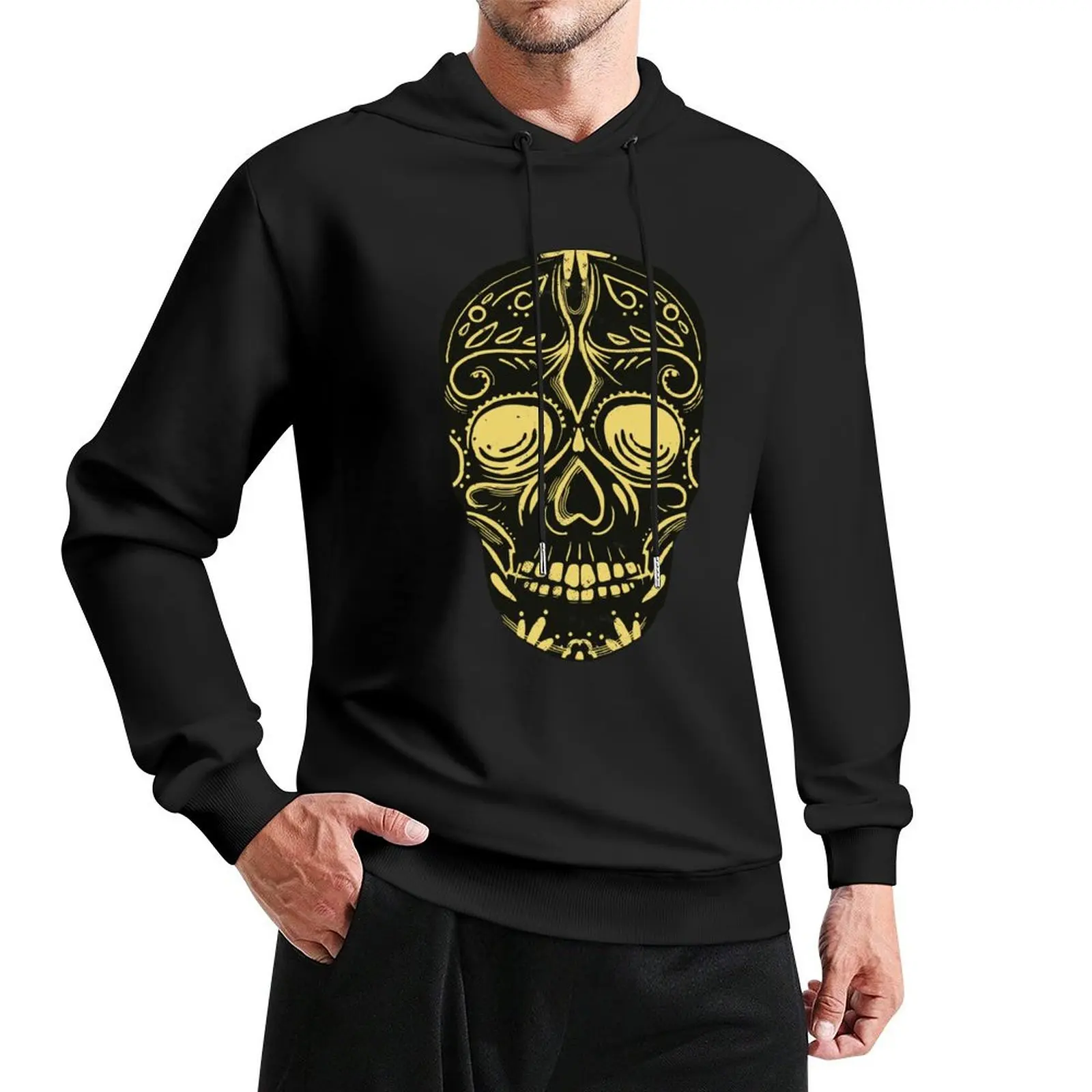 Black Sugar Skull Pullover Hoodie men's clothes men's winter sweater men wear men's sweat-shirt tracksuit