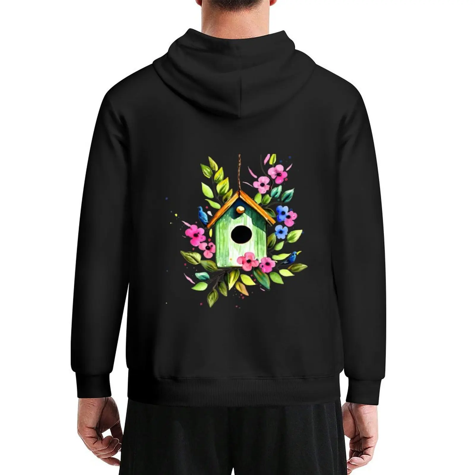 

bird house and flowers Hoodie blouse men's autumn clothes clothes for men graphic t shirts men big size hoodie