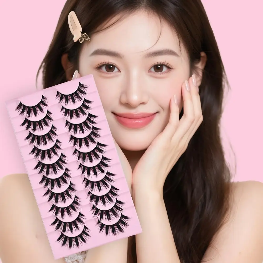 Grote Capaciteit 10 Pairs Dikke Valse Wimpers Dramatische Uitbreiding Faux Wimper 3D Cosmetica Nep Nertsen Cils Make Dikke Lash G8C0
