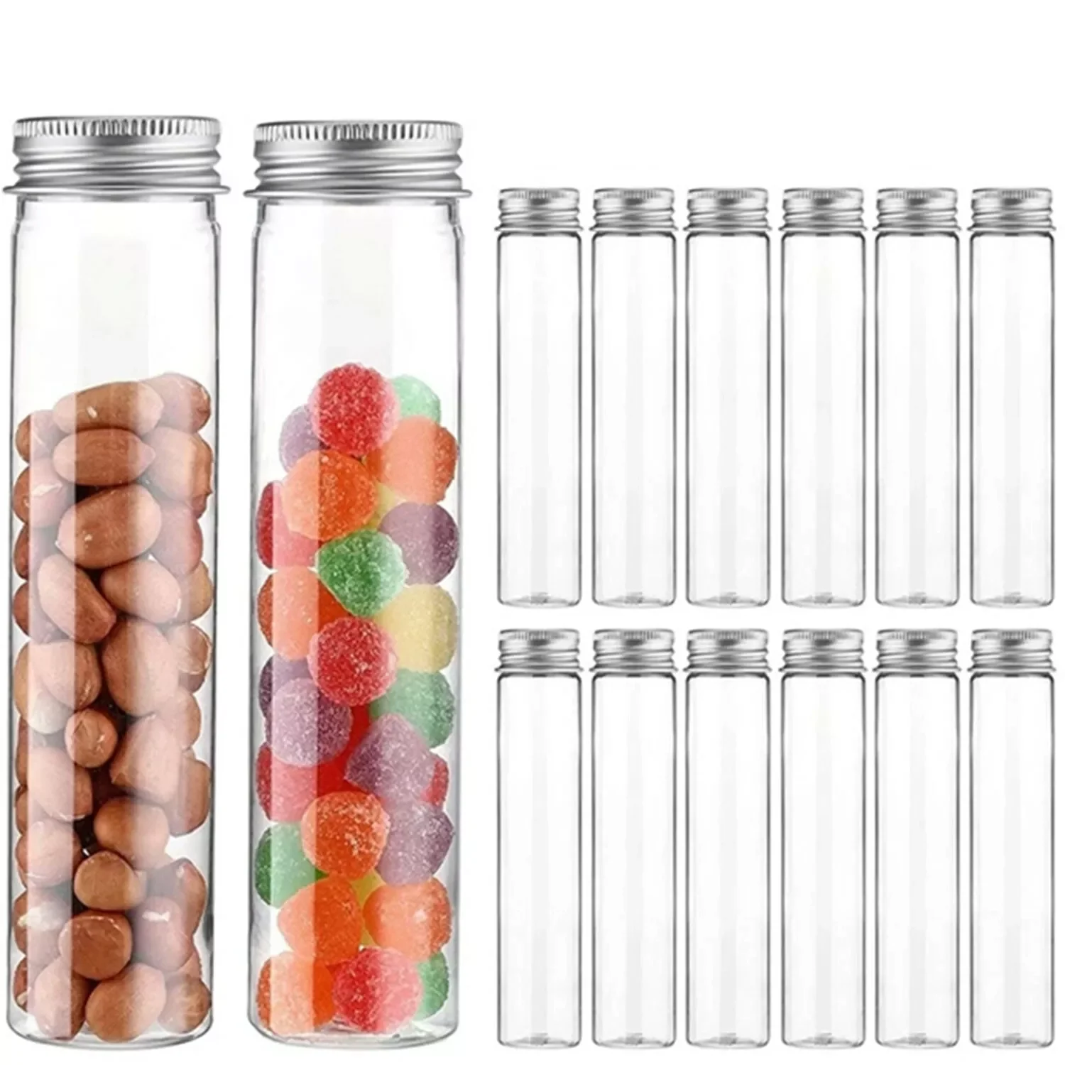 50ml/100ML Plastic Tubes Lightweight Screw Cap Empty Test Tubes With Screw Lids Shatterproof Clear Tubes For Storage Solution